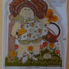 Cabbage Patch Kid Panel Fabric Pillow 1983 Flower Garden Appalachian Artworks