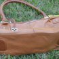 Makowsky Bag British Tan Leather Handbag Silvertone Metal Hardware Purse