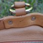 Makowsky Bag British Tan Leather Handbag Silvertone Metal Hardware Purse