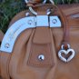 Makowsky Bag British Tan Leather Handbag Silvertone Metal Hardware Purse