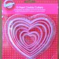 Wilton Cookie Cutters Heart Set/6 Nesting Plastic Pink Valentine's 2008 HK