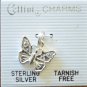 Cellini Charm Butterfly Sterling Silver 925 New Clear Rhinestones