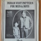 Tandy Leather Indian Vest Pattern Men Boys Vintage 2663 All Sizes