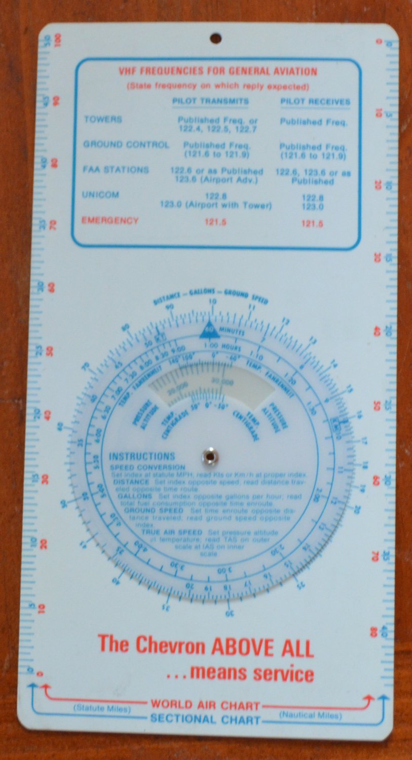 Chevron Flight Guide 1971 World Air Sectional Chart Plastic Vintage