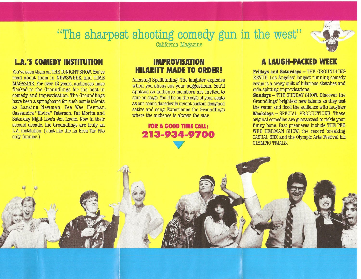 The Groundlings Leaflet Comedy Troupe Los Angeles 1980's 