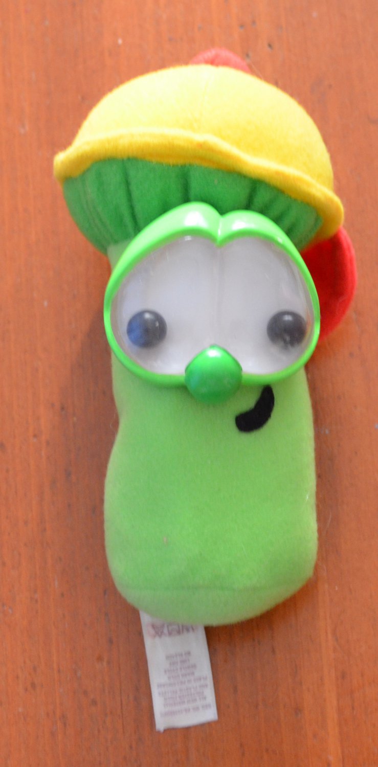 VeggieTales Junior Asparagus Rattle Stuffed Toy 1999 Jr Fisher Price 77490