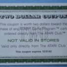 Vintage Atari Coupon Expired 1982 Two Dollars