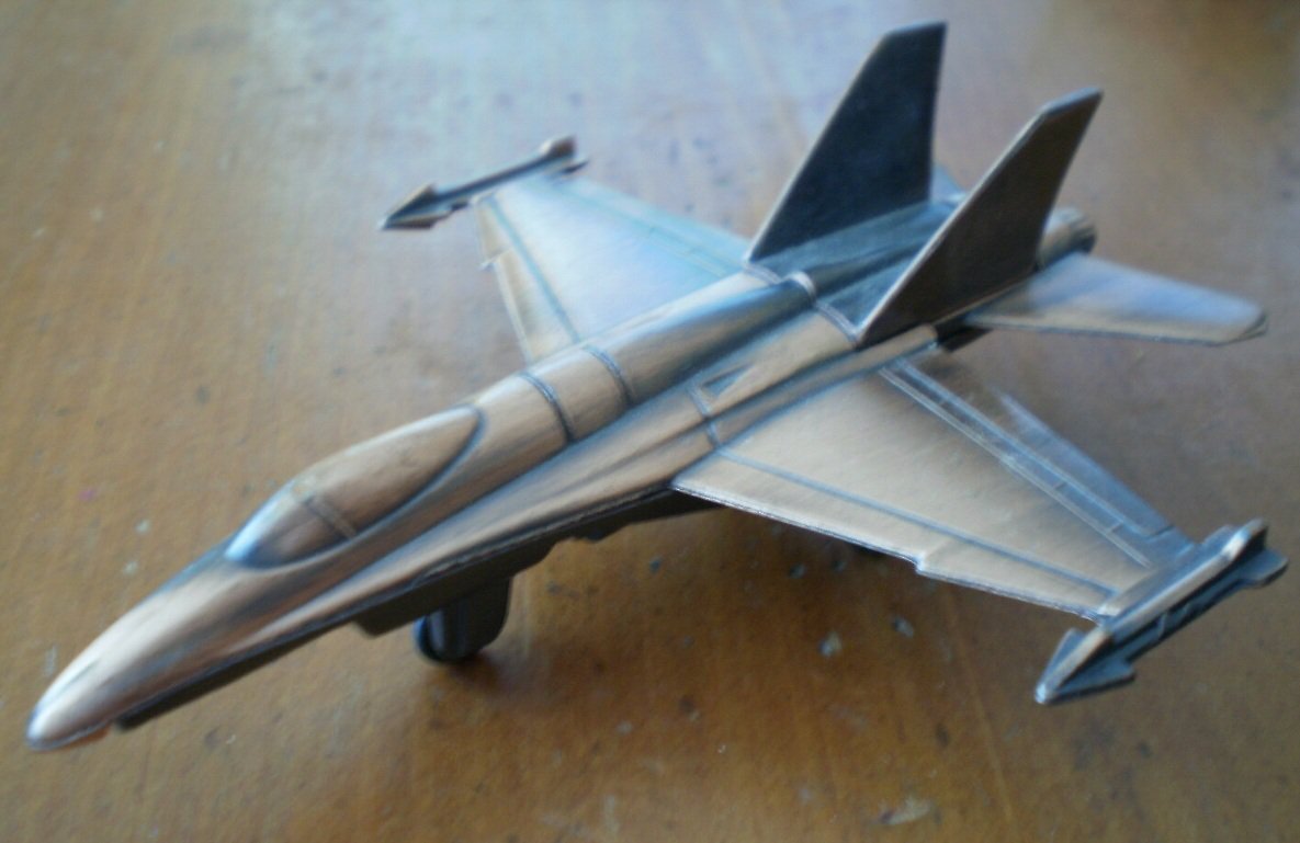 Pencil Sharpener Airplane Fighter Jet Copper Color Metal