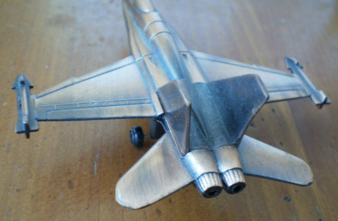 Pencil Sharpener Airplane Fighter Jet Copper Color Metal