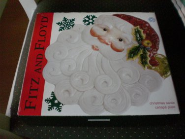 Fitz and Floyd Christmas Santa Canape Plate 2002 FF