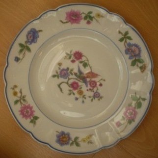 CH Field Haviland Limoges Plate Dessert Salad Bird Blue Pink