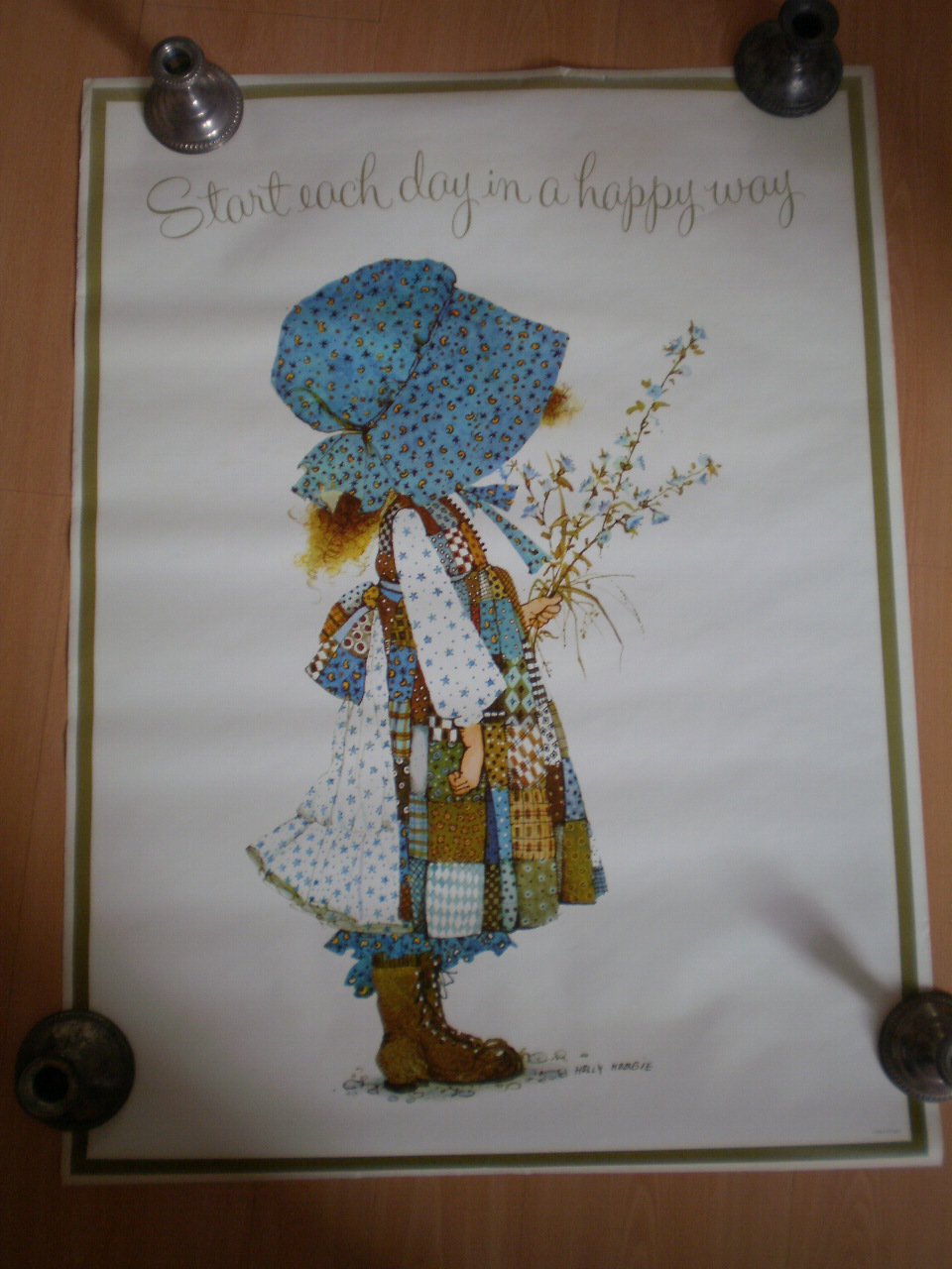 Holly Hobbie Poster Start Each Day In A Happy Way Vintage 1972