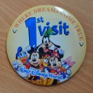 Walt Disney World Pin Button 1st Visit Where Dreams Come True