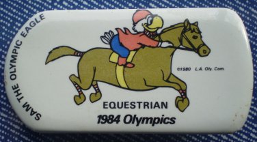 1984 Olympics Equestrian Pin Sam Olympic Eagle Badge