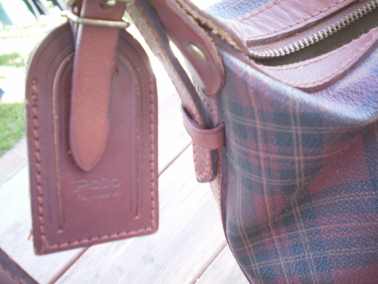 ralph lauren plaid bag