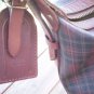 Ralph Lauren Brown Plaid Bag Polo Vintage Leather Trim Shoulder
