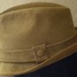 Dobbs Suede Mens Hat Fedora Leather Tan Brown Vintage