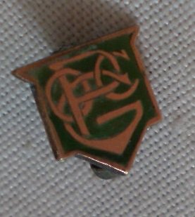 14K Gold Pin OCPG or PGOC Green Enamel Meyers & Co Vintage Lapel