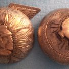 Pair Sterling Silver Buttons Cuff Soldier Mexico Antique