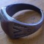 Vintage Sterling Silver Men Ring Pink Opal Arrow Feather