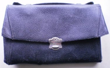 Damascara Sewing Kit Black Leather Case Scissors Vintage