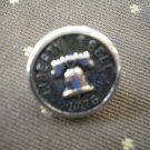 Liberty Bell 1776 Metal Button Self Shank Silver Black 5/8in Lot 2