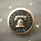 Liberty Bell 1776 Metal Button Self Shank Gold Black 5/8in Lot 2