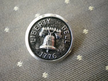 Liberty Bell 1776 Metal Button Self Shank Silver Black 6/8in Lot 2