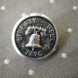 Liberty Bell 1776 Metal Button Self Shank Silver Black 6/8in Lot 2
