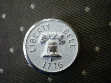 Liberty Bell 1776 Metal Button Self Shank Silver White 7/8in Lot 2