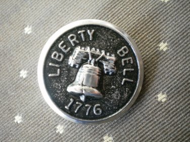 Liberty Bell 1776 Metal Button Self Shank Silver Black 7/8in Lot 2