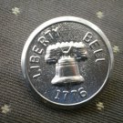 Liberty Bell 1776 Metal Button Self Shank Silver 7/8in Lot 2