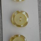 Le Chic Buttons Plastic Yellow 3/card 7/8in Japan Vintage Square