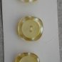 Le Chic Buttons Plastic Yellow 3/card 7/8in Japan Vintage Square
