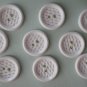 White Plastic Buttons Mesh Design Lot 9 Vintage