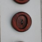 Le Chic Buttons Plastic Brown 3/card Wood Finish 7/8in