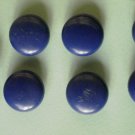 Blue Buttons Lot 8 Plastic Self Shank Plain Vintage