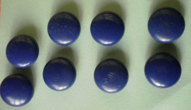 Blue Buttons Lot 8 Plastic Self Shank Plain Vintage