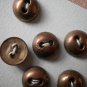 Gold-tone Round Small Buttons 2-hole Vintage Metal 12mm