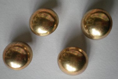 Gold-tone Round Dome Self-Shank Lot 4 Vintage