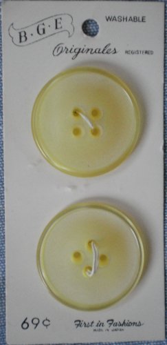 BGE Originales Buttons Yellow Plastic 2/card 1 1/8in