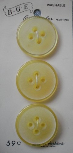 BGE Originales Buttons Yellow Plastic 3/card 9453 1in
