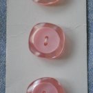 Le Chic Pink Buttons 3/card 1409 Plastic 7/8in Coral Japan