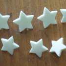 White Star Buttons Plastic Lot 11 Vintage Children Sewing Crafts 15mm 13mm