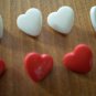 Red White Heart Buttons Plastic Lot 10 Vintage Children Sewing Crafts 14mmx13mm