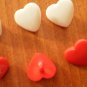 Red White Heart Buttons Plastic Lot 10 Vintage Children Sewing Crafts 14mmx13mm