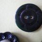 Black Buttons Flower Lot 3 Vintage 2-hole Self-Shank Plastic