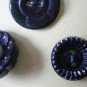 Black Buttons Flower Lot 3 Vintage 2-hole Self-Shank Plastic
