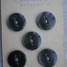 La Mode Buttons Gray Cat Eye 2-hole 5/card Japan 5/8in