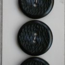 Schwanda Buttons 3/card Black 2-hole Rough Carved Plastic